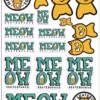 Meow Sticker Sheet -Surf Sales meow sticker sheet g9